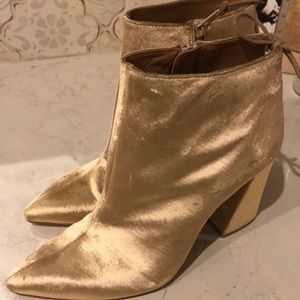 Grandy Metallic Suede Tie-Back Booties